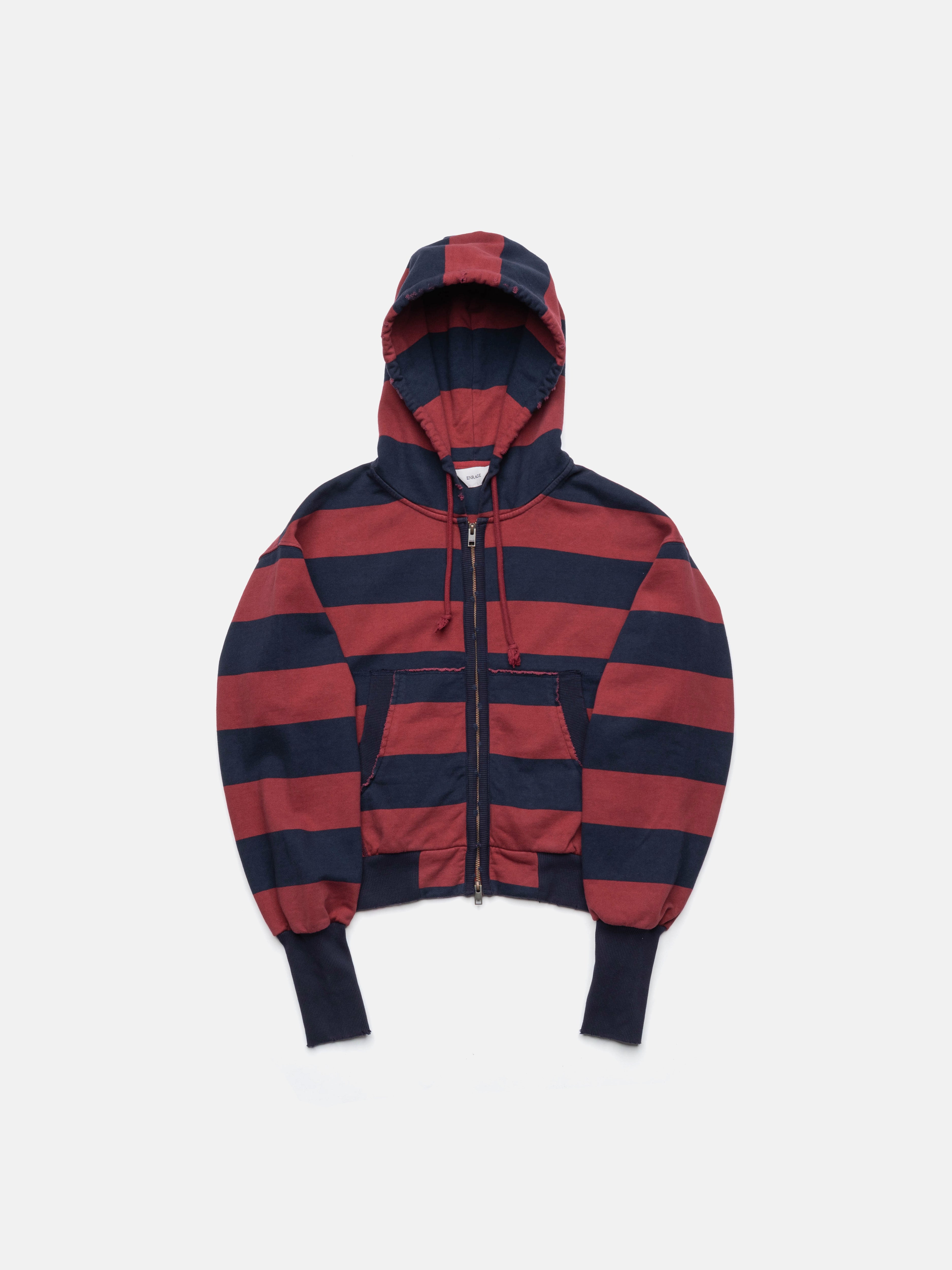 2010 ZIP HOODIE - BLUE/RED STRIPED