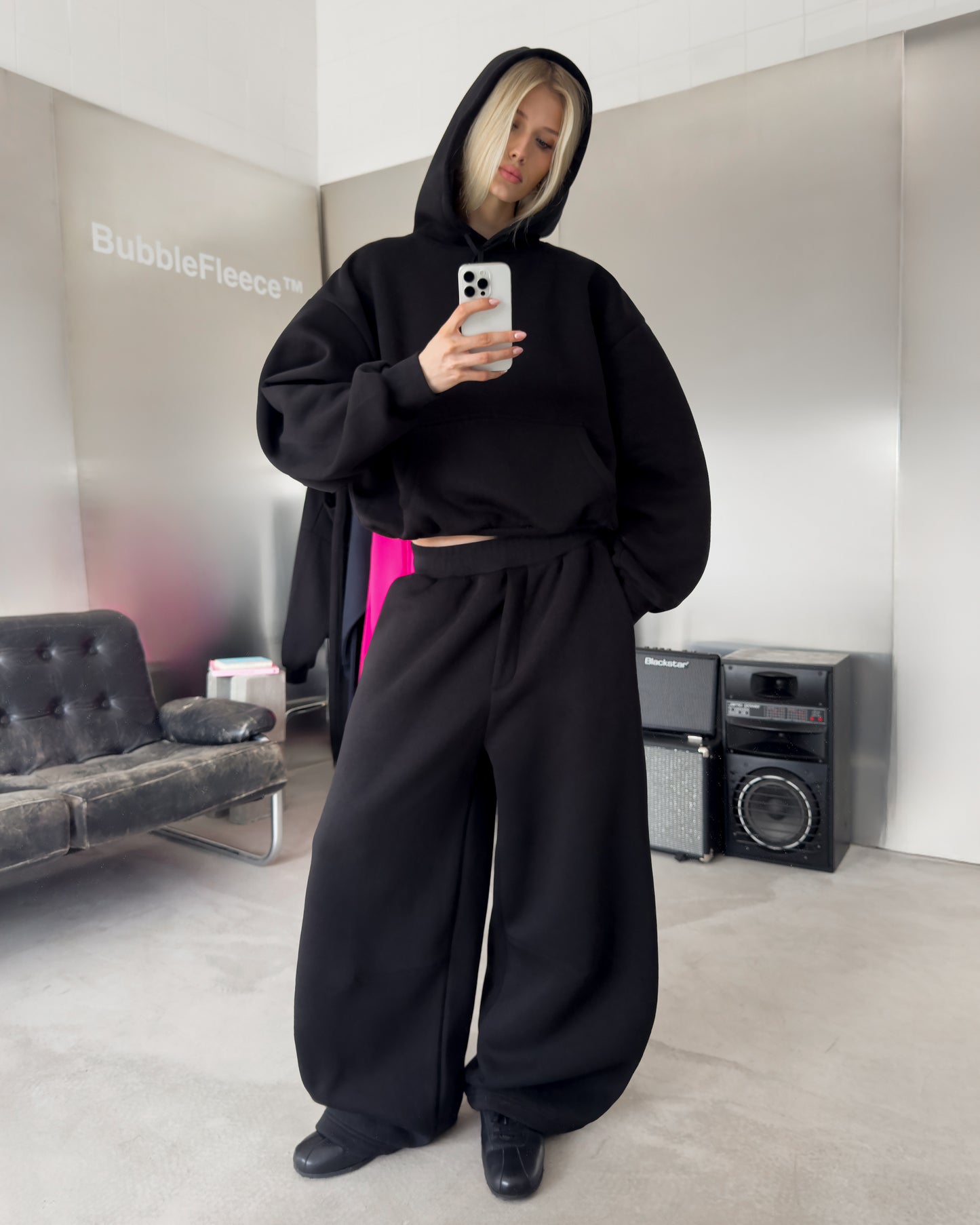 BUBBLE SWEATPANTS - BLACK