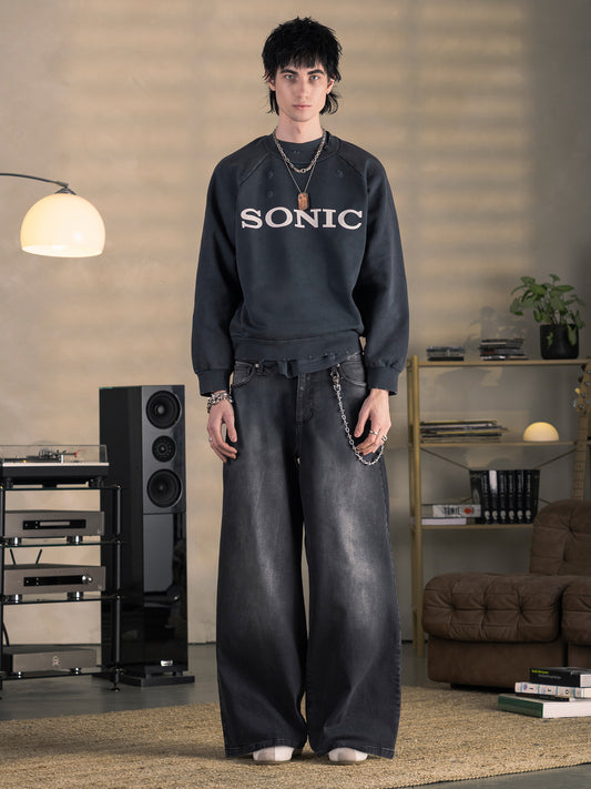 SONIC CREWNECK - VINTAGE SCHWARZ
