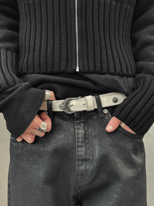 LEATHER BELT - WHITE