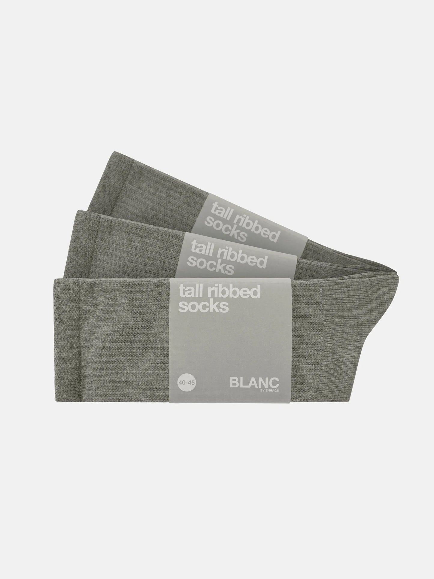 BLANC GRAU HOHE GERIPPTE SOCKEN