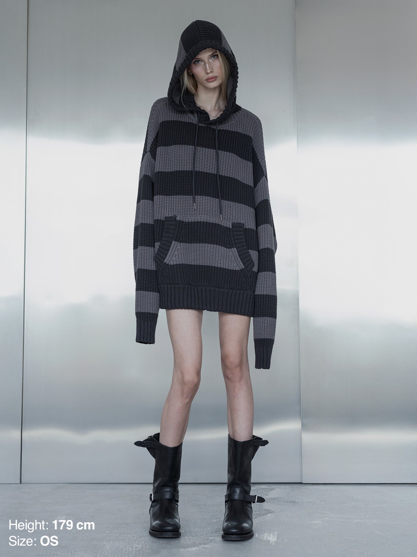 SWEATER HOODIE - STRIPED