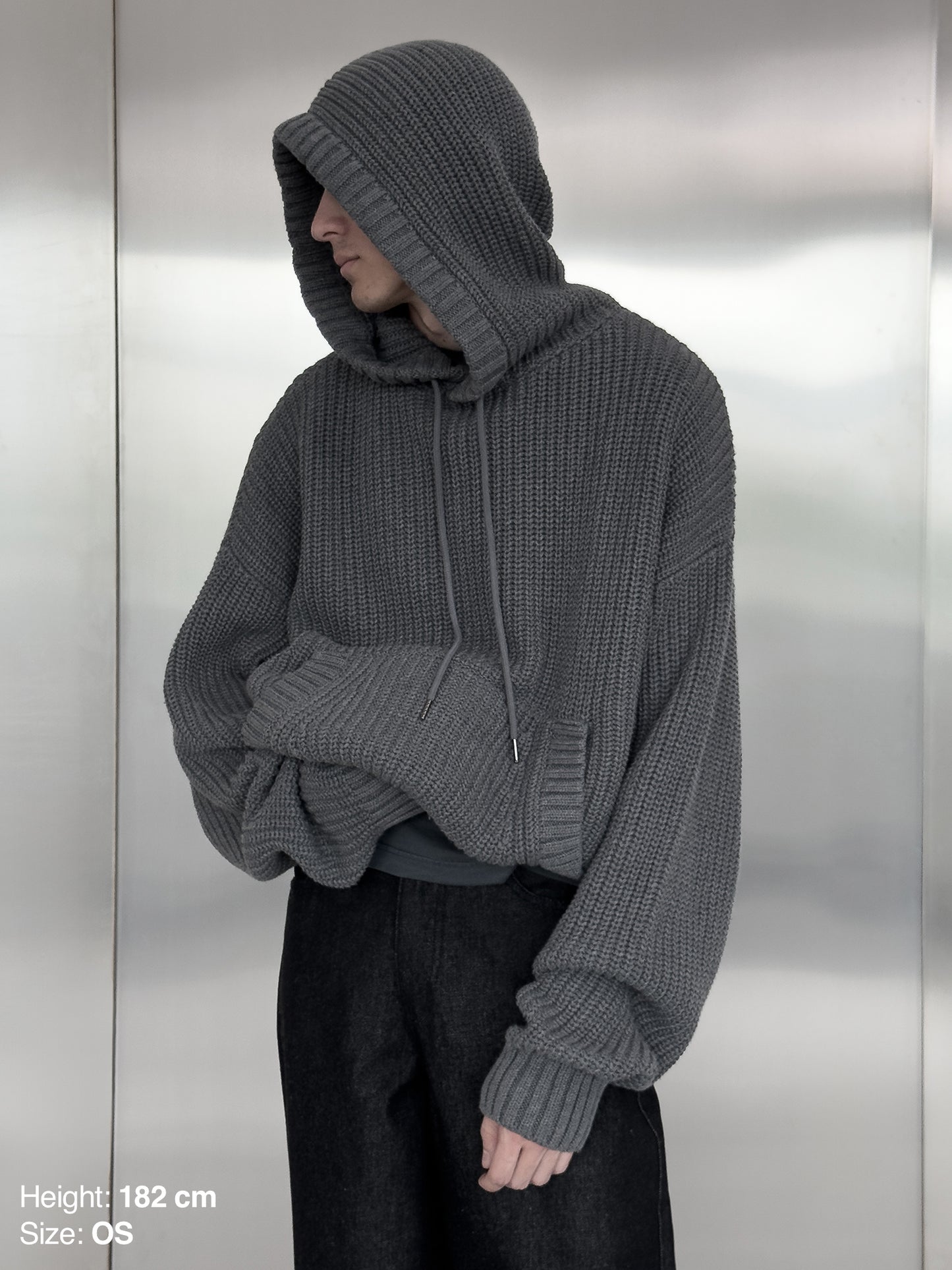 SWEATER HOODIE - GRAY