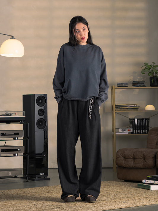WORN LONGSLEEVE - VINTAGE SCHWARZ