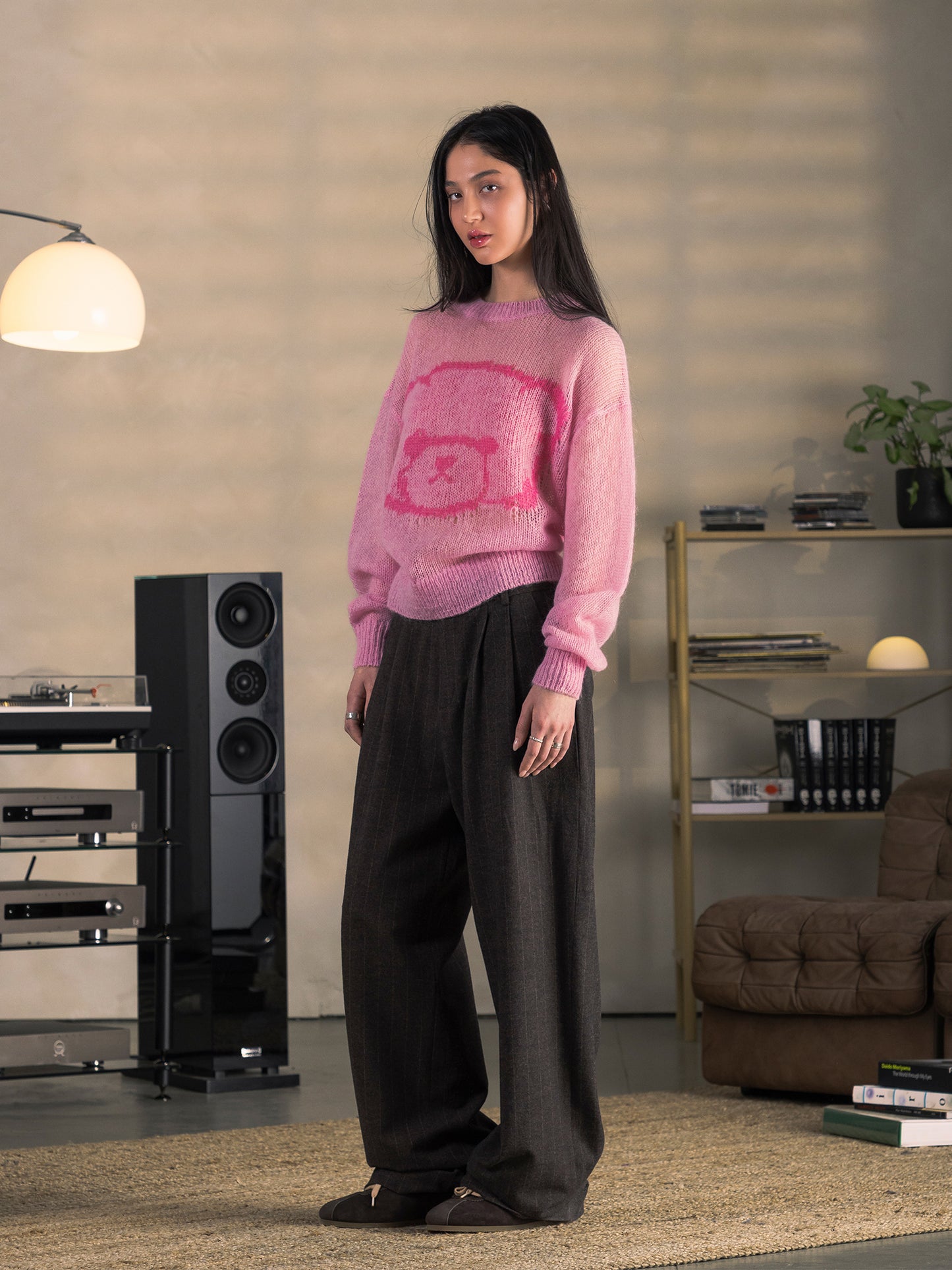 LOOSE KNIT SWEATER - PINK