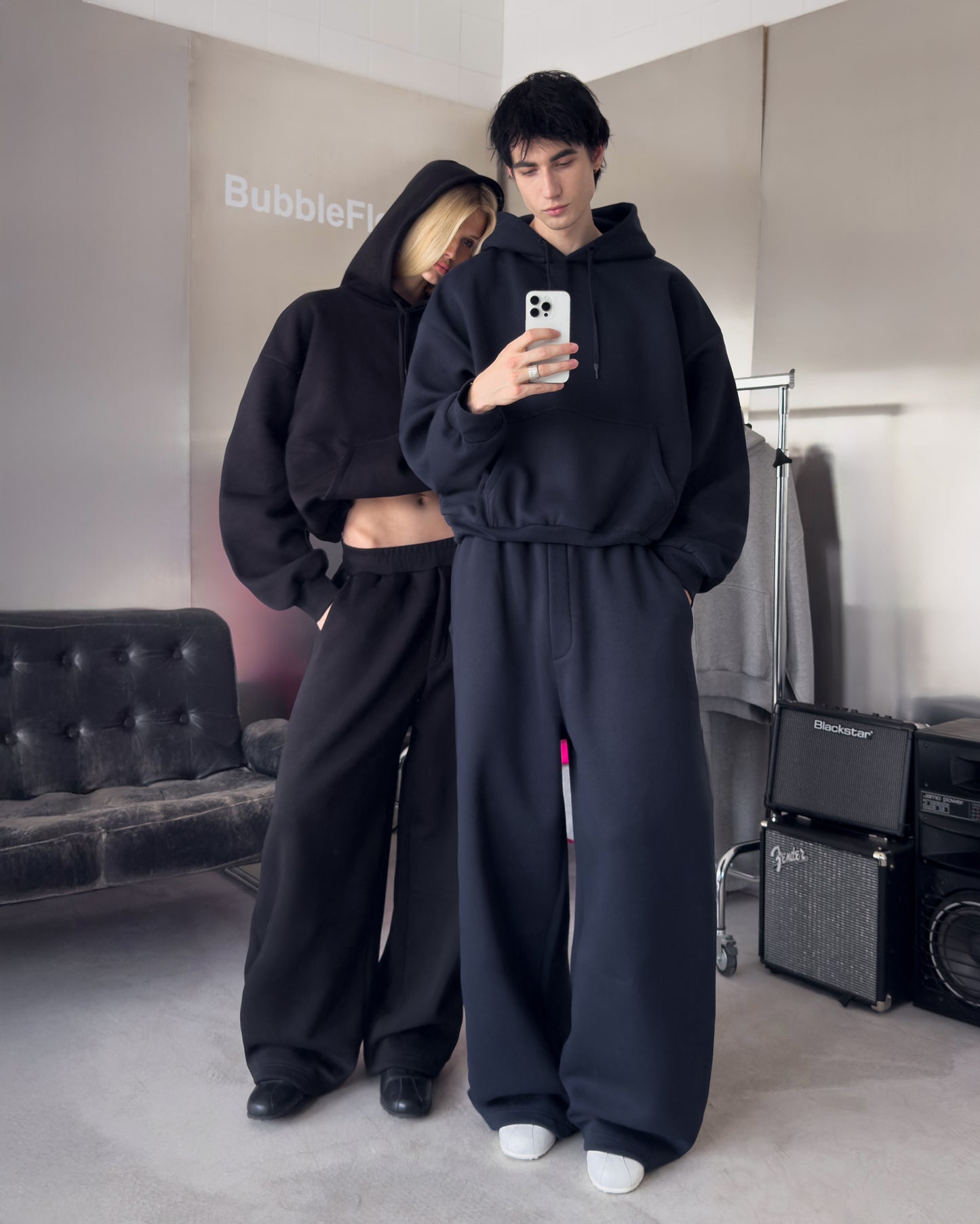 BUBBLE SWEATPANTS - BLACK