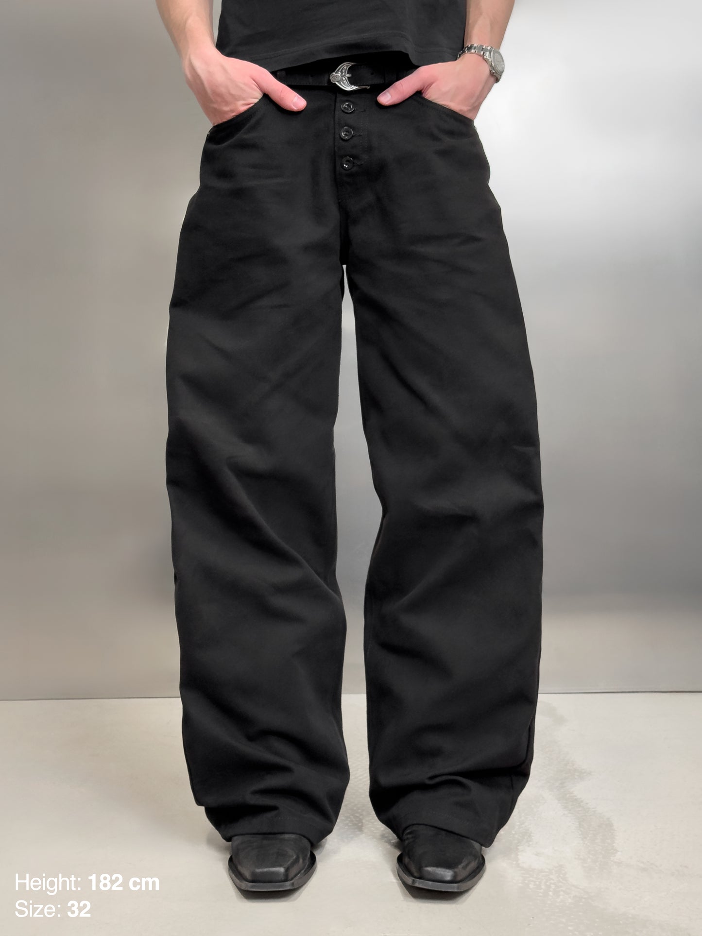 OFFICER PANTS - BLACK CANVAS