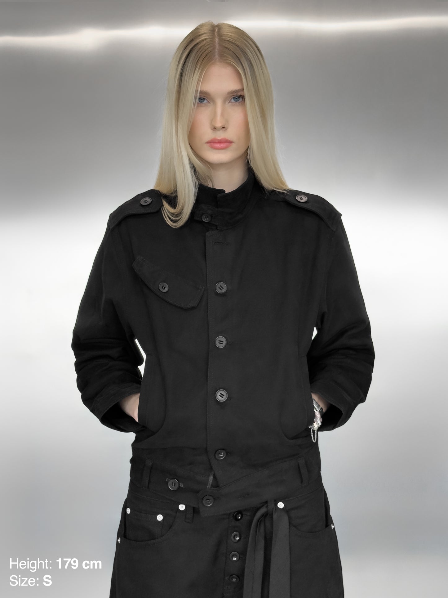 OFFICER JACKET - BLACK CANVAS