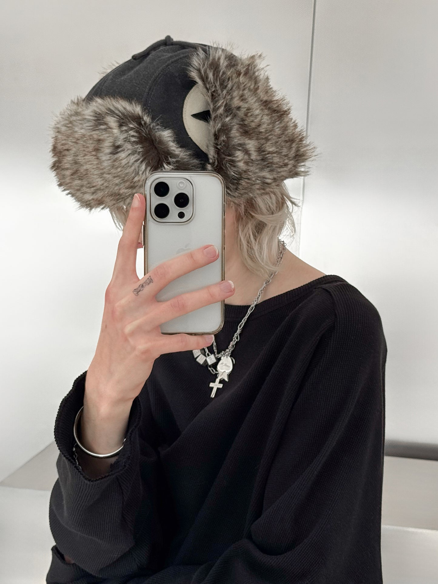 PILOT HAT - WASHED BLACK