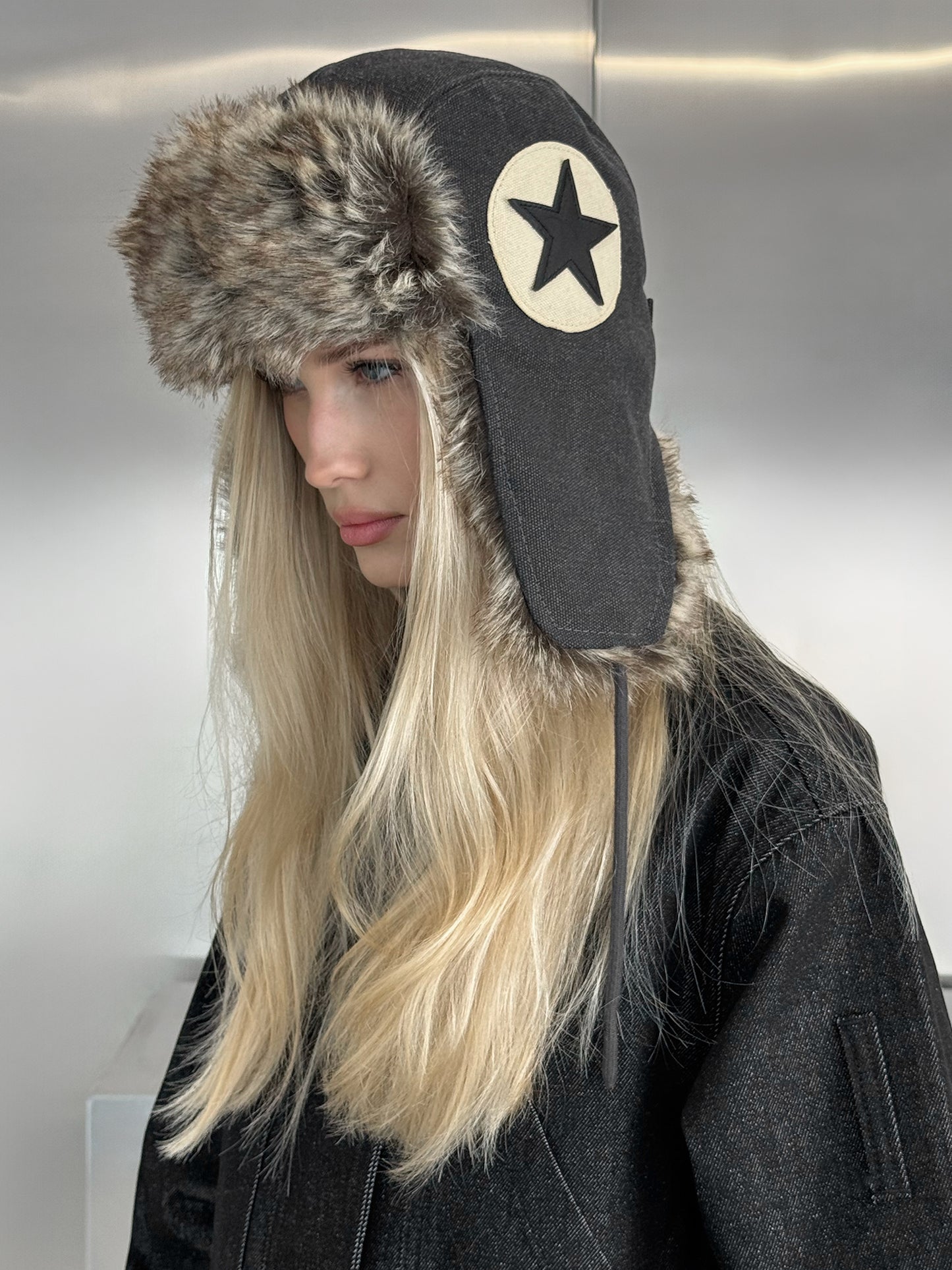 PILOT HAT - WASHED BLACK