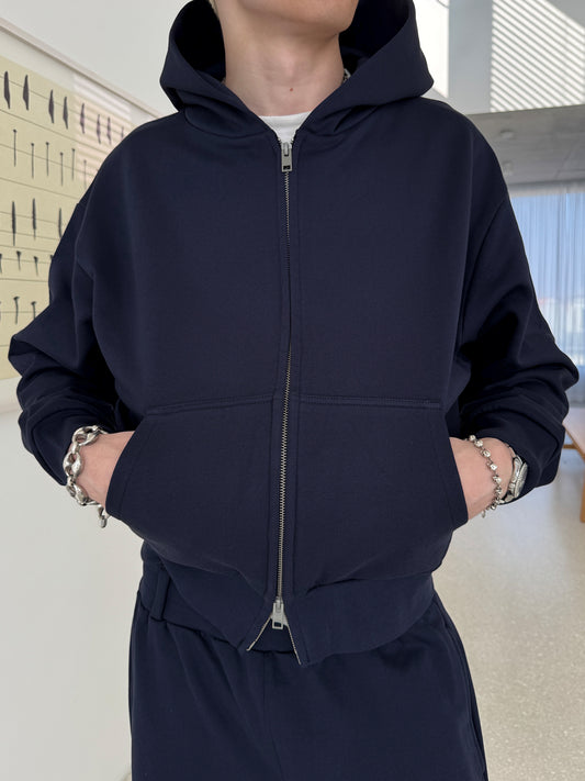 THE BLANC ZIP HOODIE - INTENSIVES MARINEBLAU