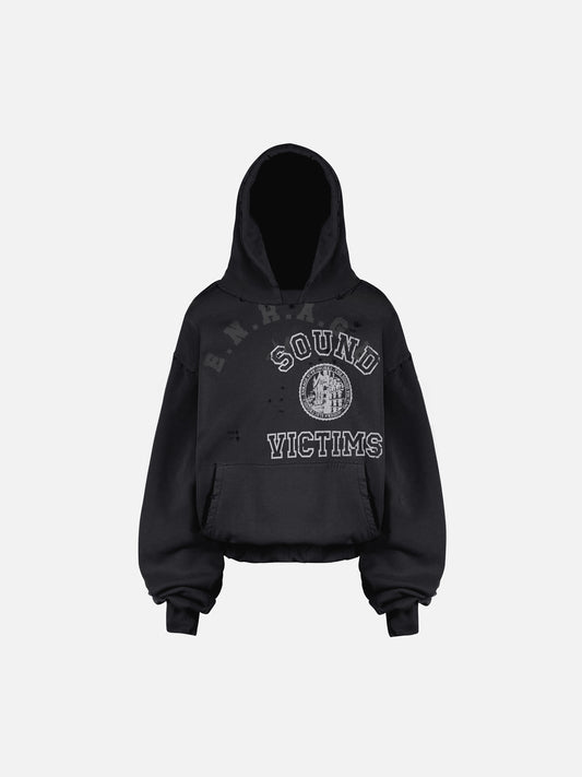 THE SOUND VICTIMS HOODIE - VINTAGE SCHWARZ