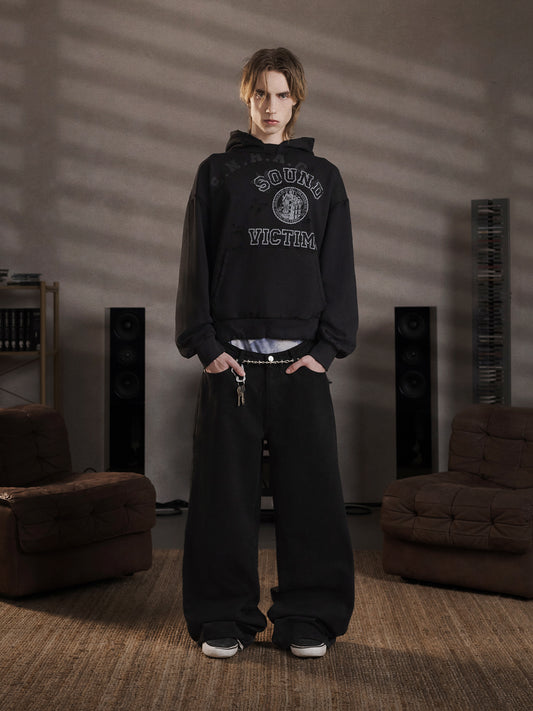 THE SOUND VICTIMS HOODIE - VINTAGE SCHWARZ