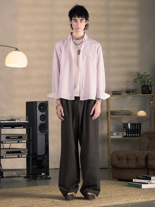 STREIFIGES LEDER SHIRT