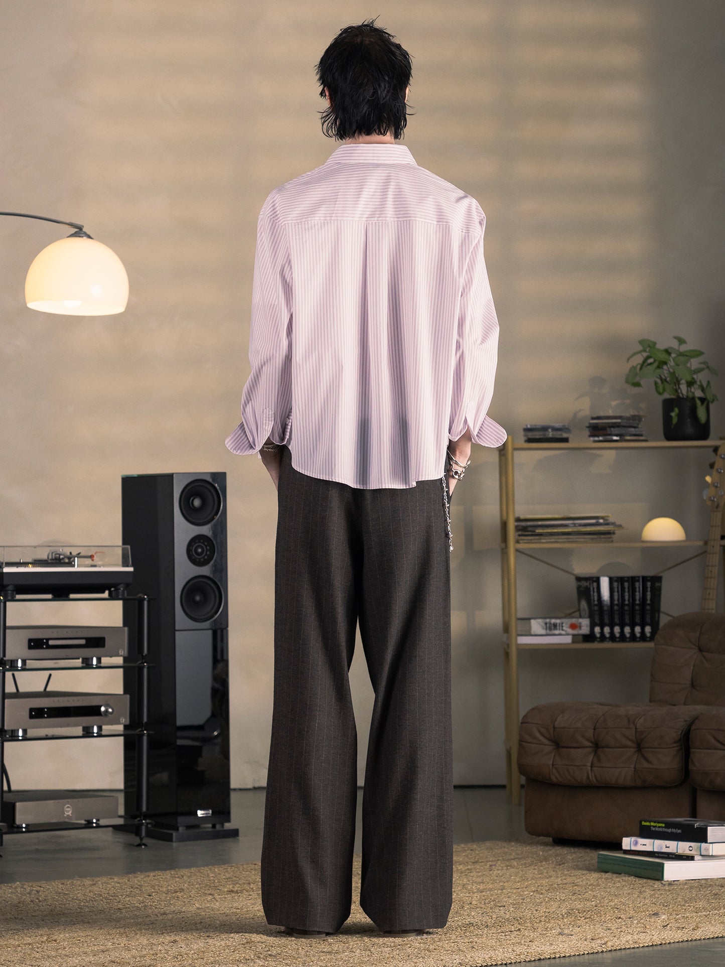 STREIFIGES LEDER SHIRT