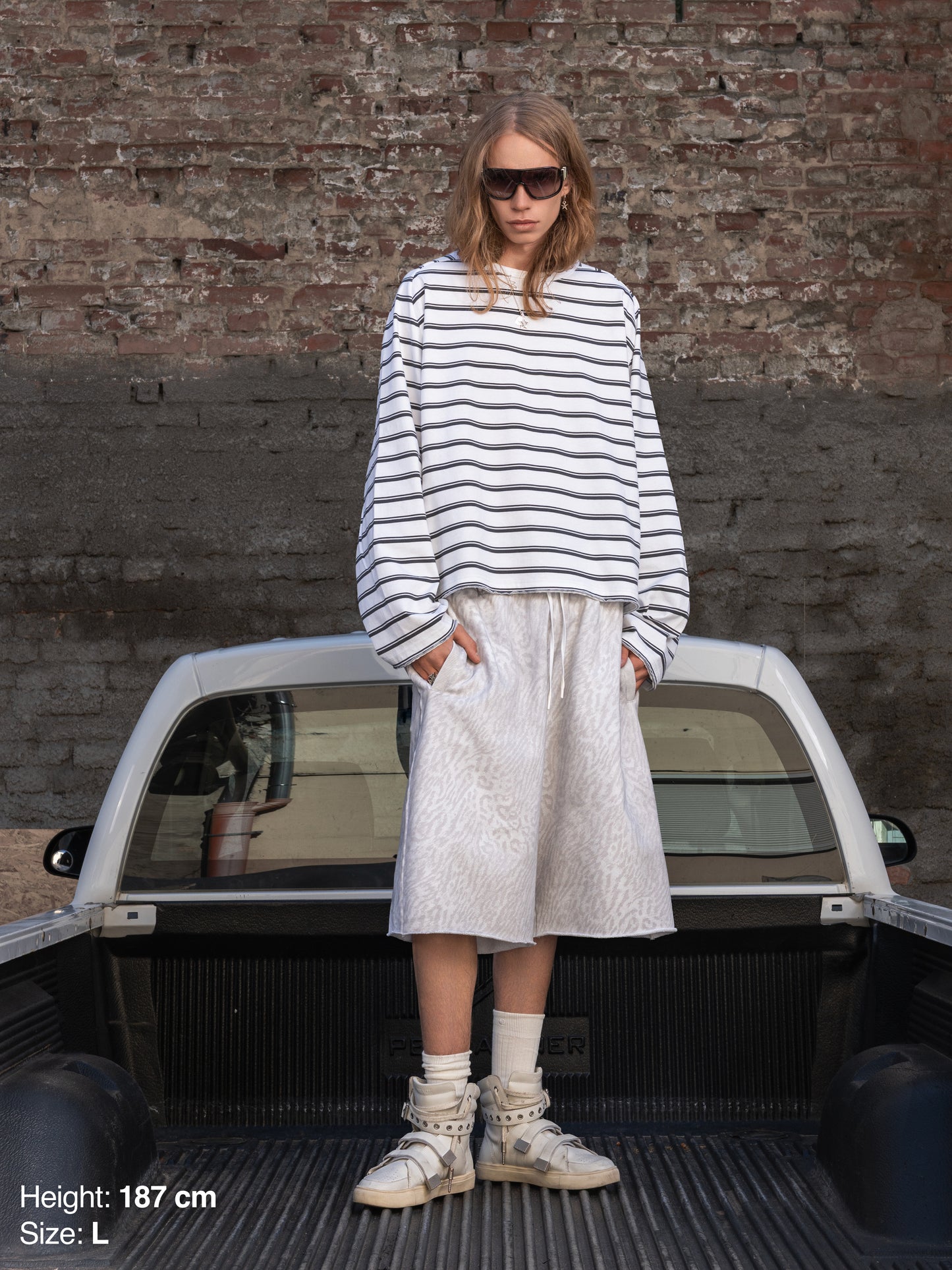 MAXI SHORTS - WHITE LEOPARD