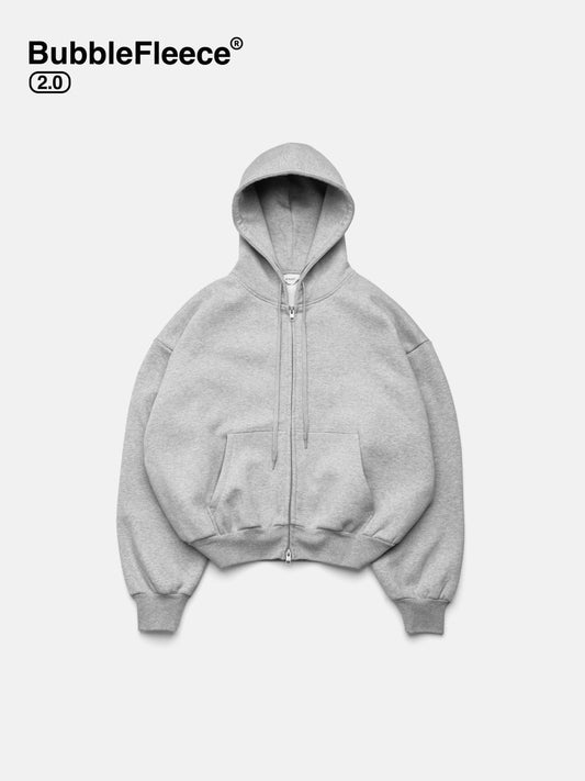 BUBBLE ZIP HOODIE – GRAU