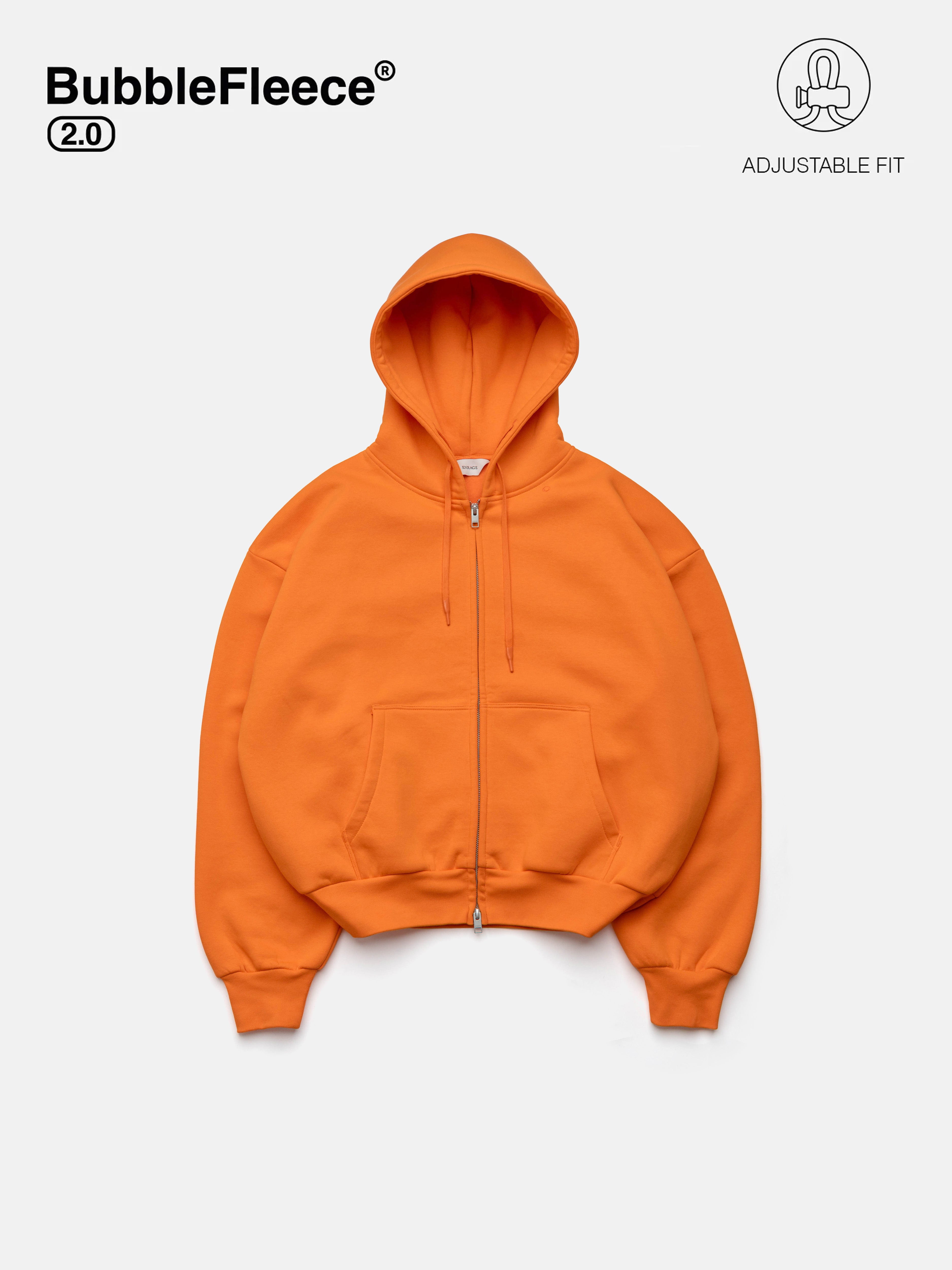 BUBBLE ZIP HOODIE - ORANGE