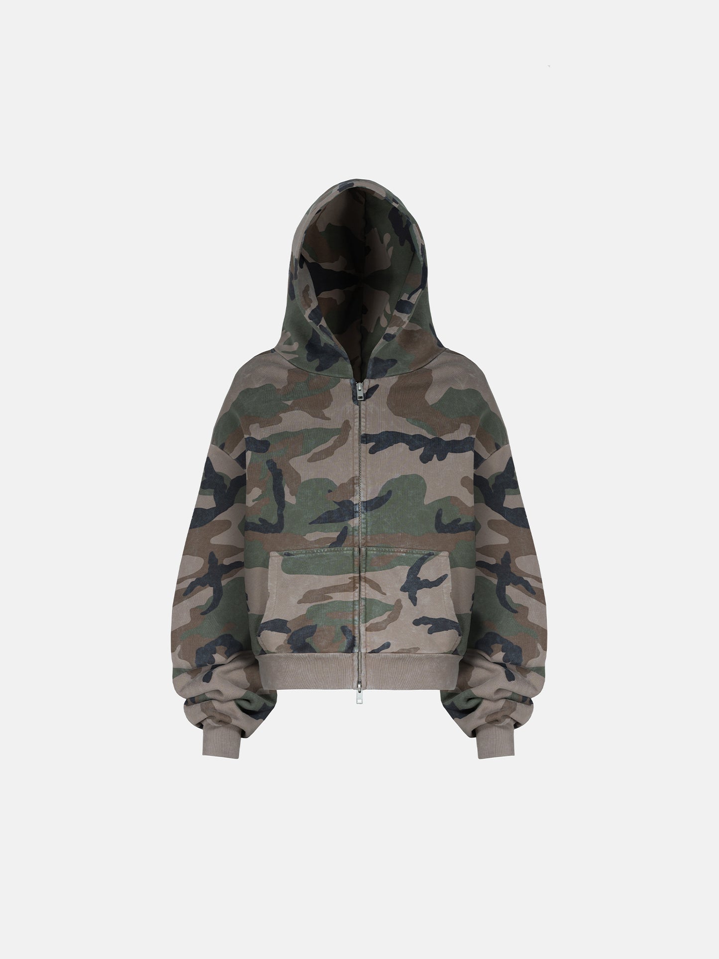 THE BLANC ZIP HOODIE - VINTAGE CAMO