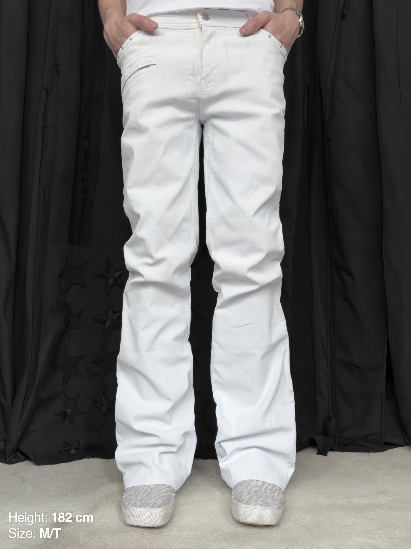 FLARED JEANS - WHITE PAINT