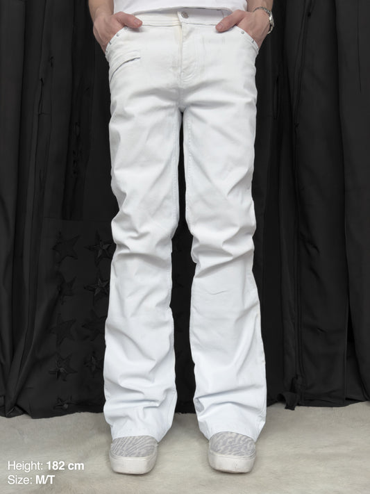 FLARED JEANS - WHITE PAINT