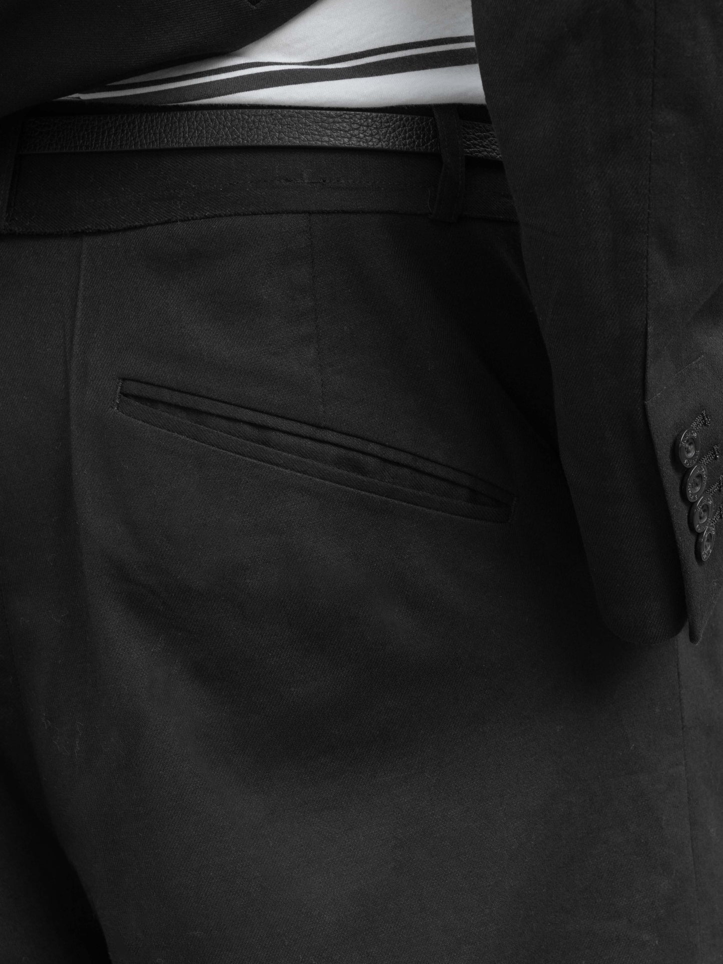 WORN PLEATED TROUSERS - BLACK