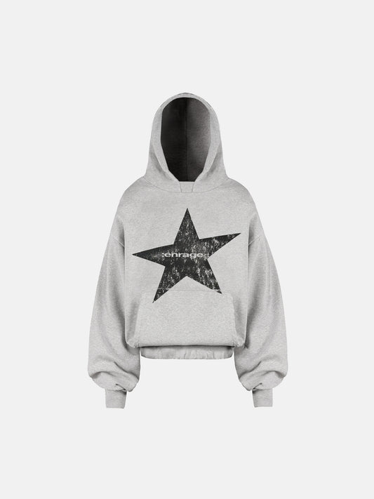 STAR HOODIE - GRAU