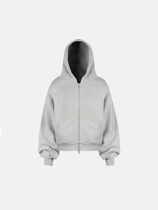 THE BLANC ZIP HOODIE - GRAU