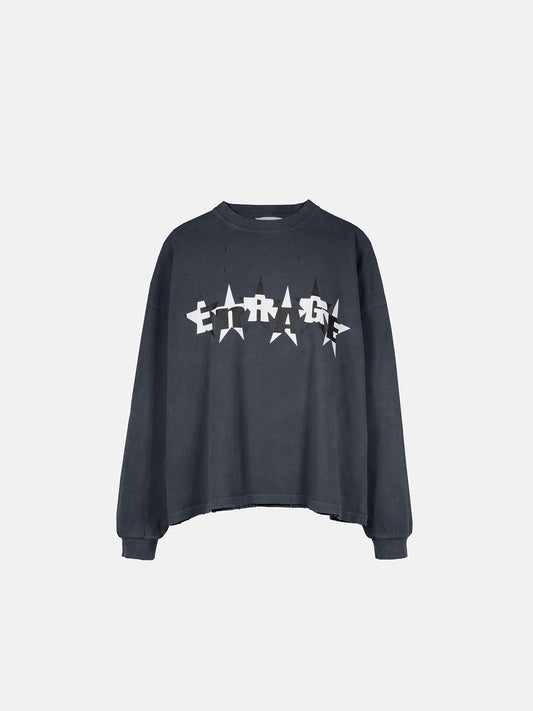 STARS LONGSLEEVE - VINTAGE SCHWARZ