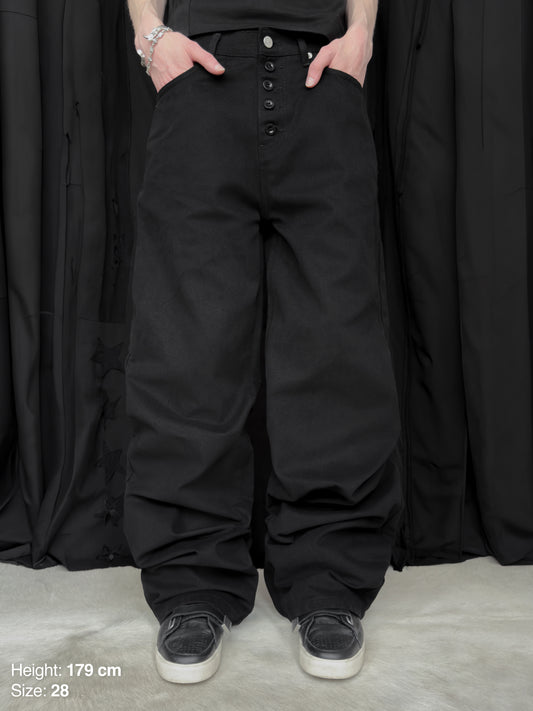 OFFICER PANTS - BLACK CANVAS