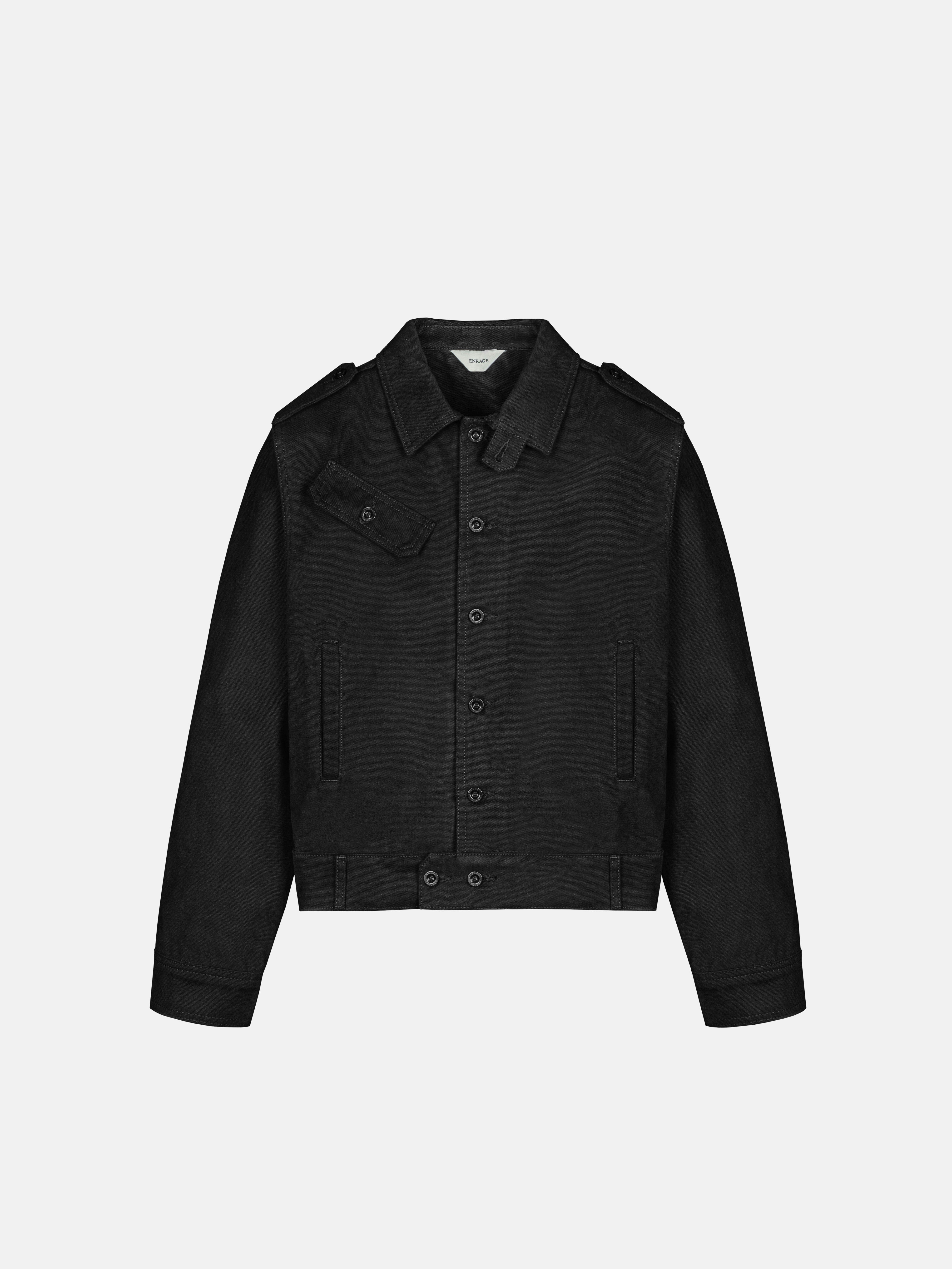 OFFICER JACKET - BLACK CANVAS