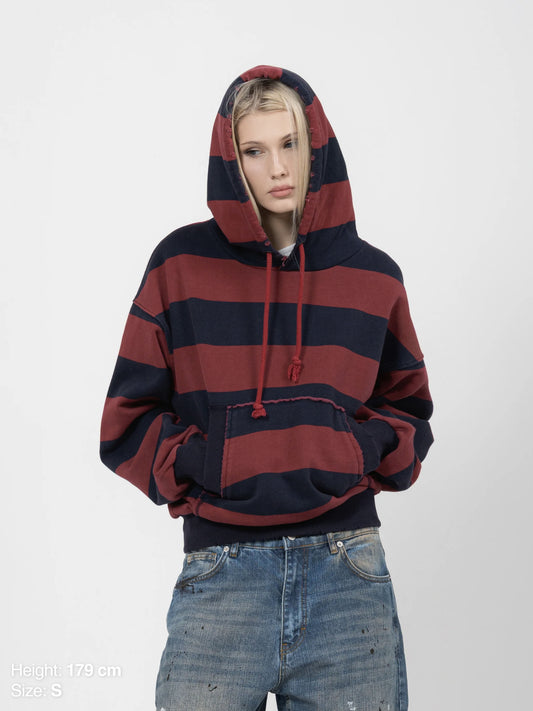 2010 HOODIE – BLAU/ROT GESTREIFT