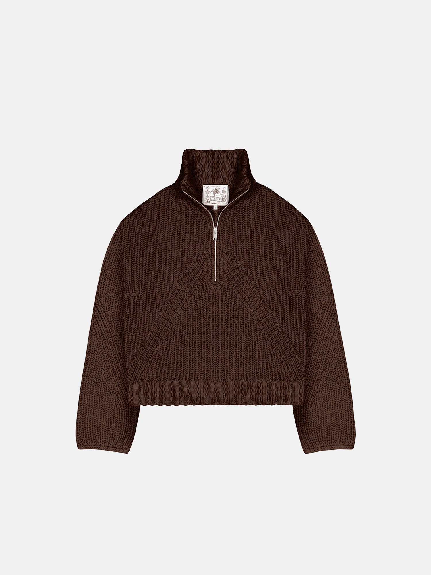 QUARTER ZIP - BROWN