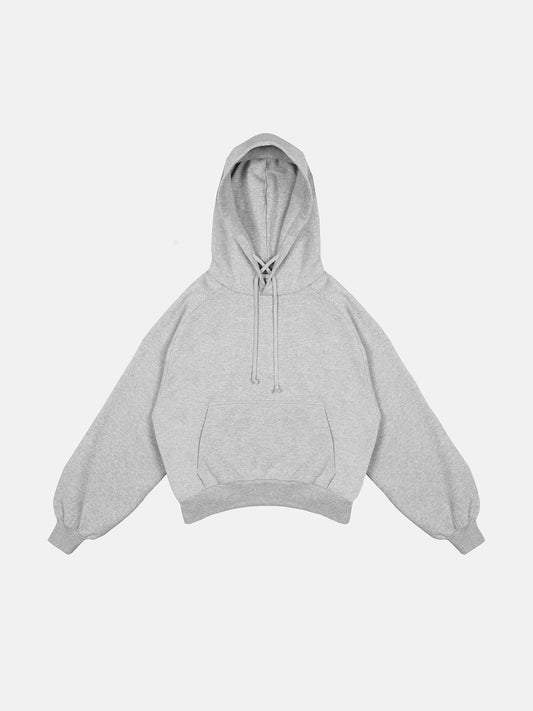 RETRO DRAWSTRING HOODIE - GRAY