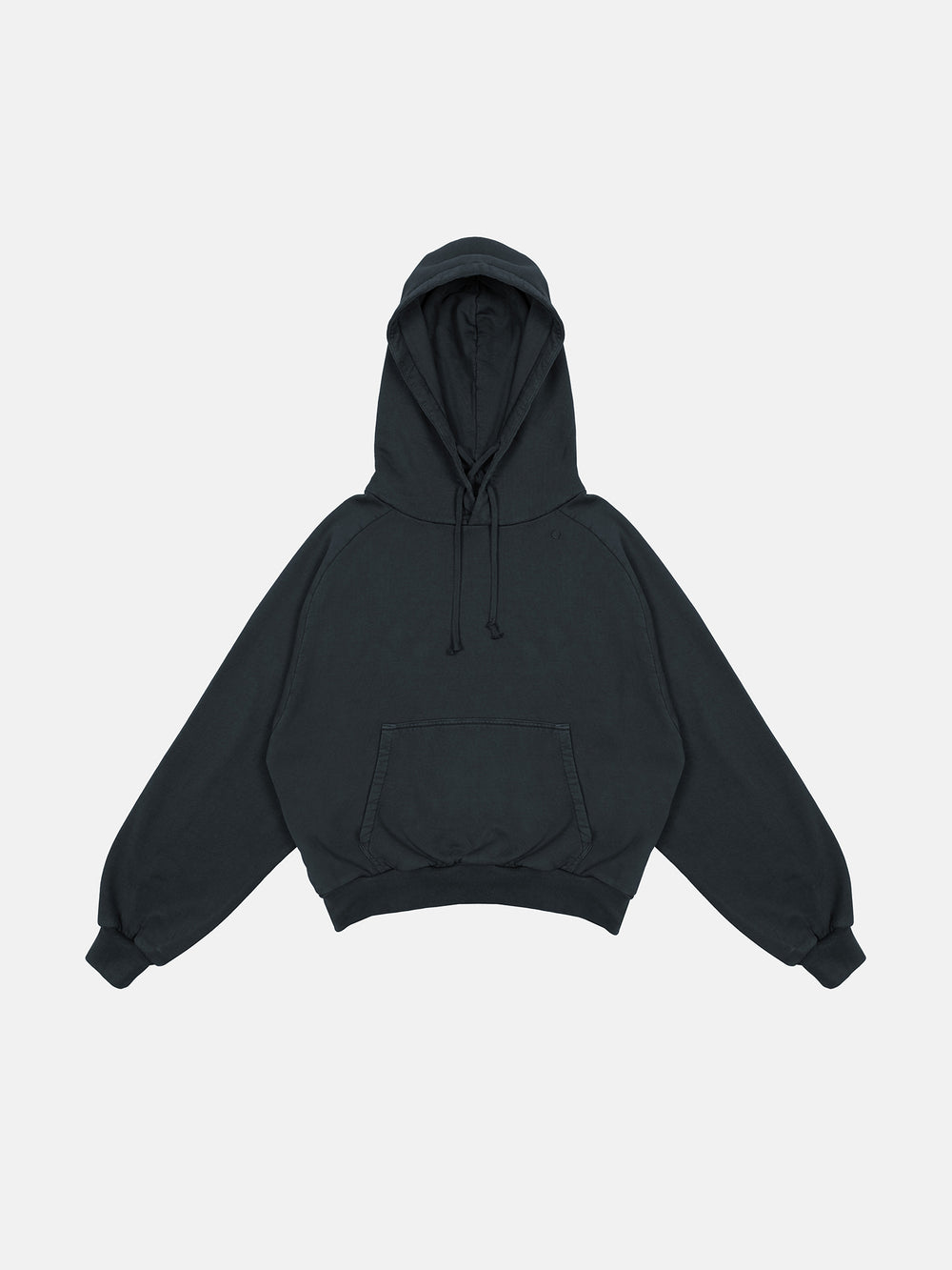 RETRO DRAWSTRING HOODIE - BLACK