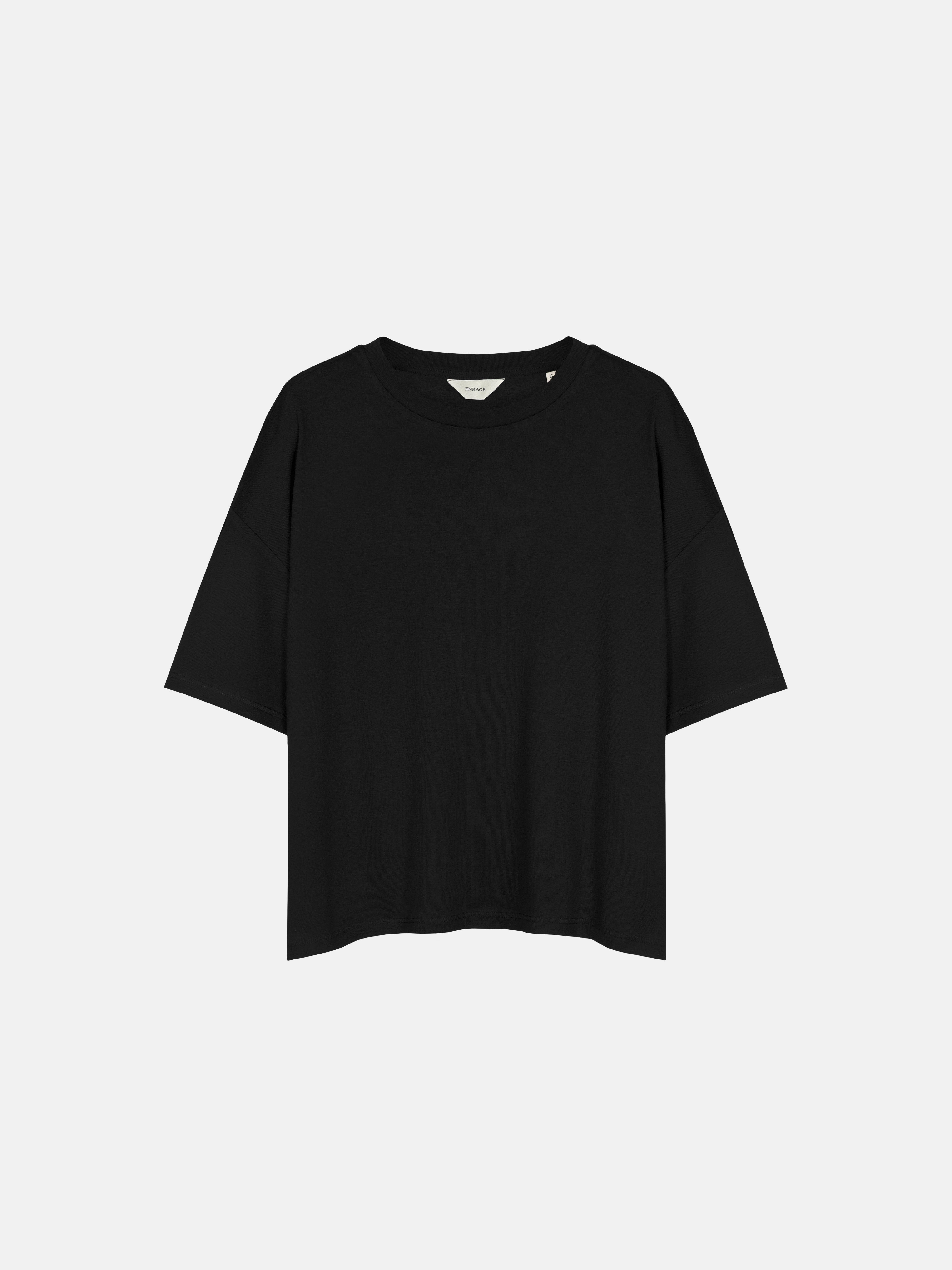 RIB BAGGY TEE - BLACK
