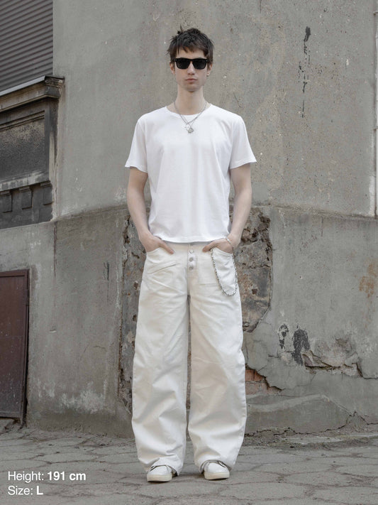 ROUND NECK TEE - WHITE