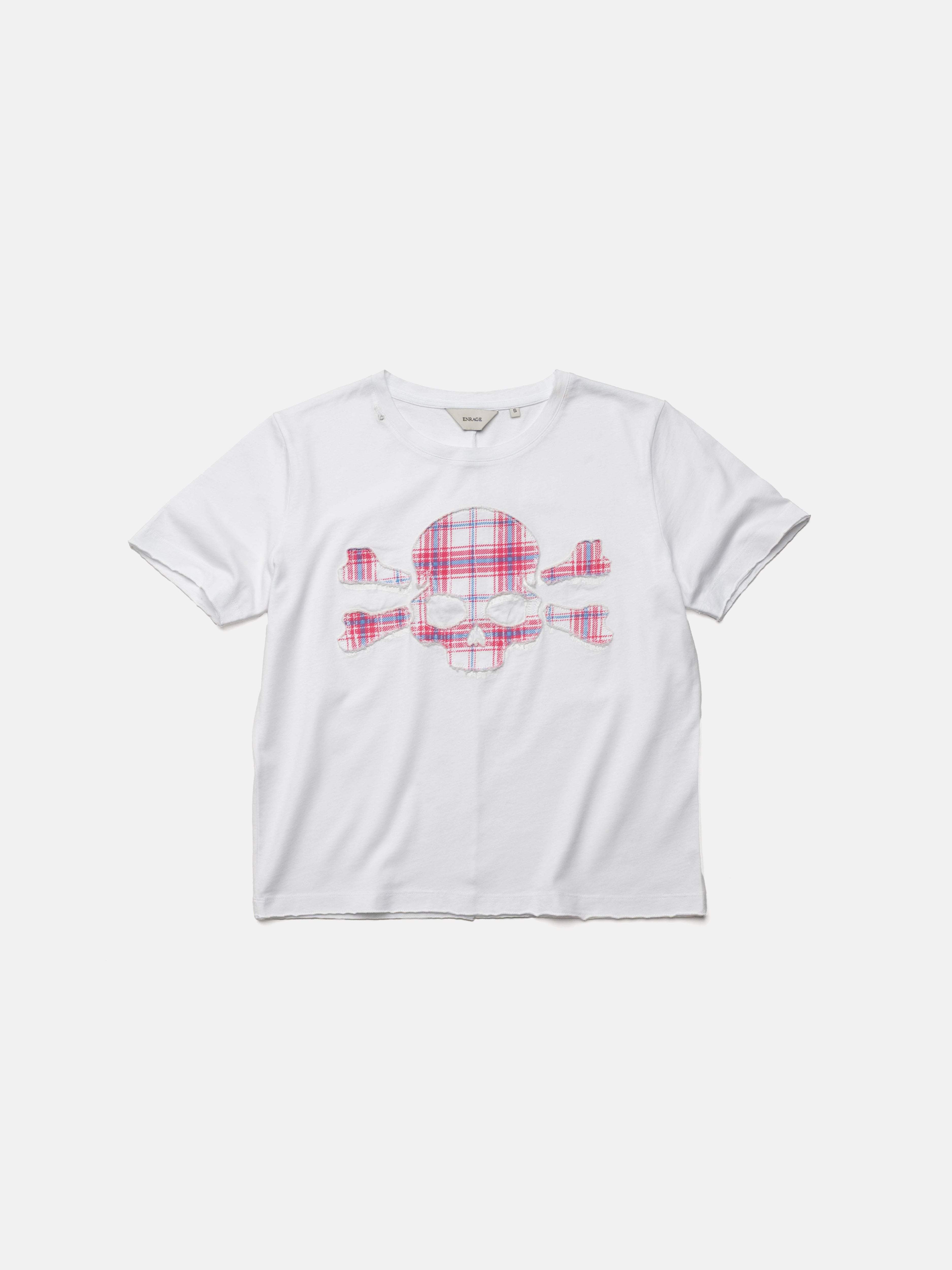 ROUND NECK TEE - WHITE SKULL