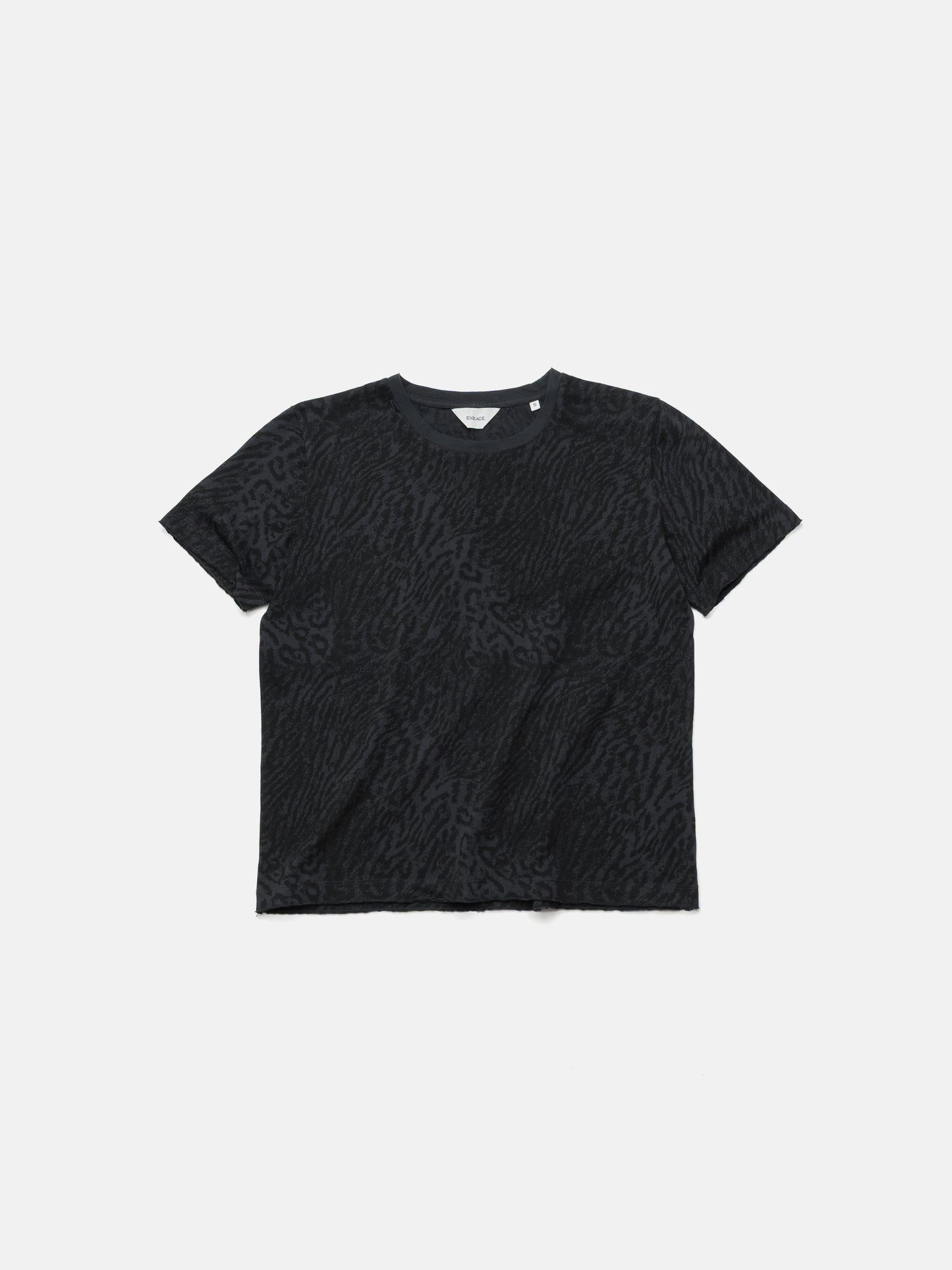 ROUND NECK TEE - BLACK LEOPARD