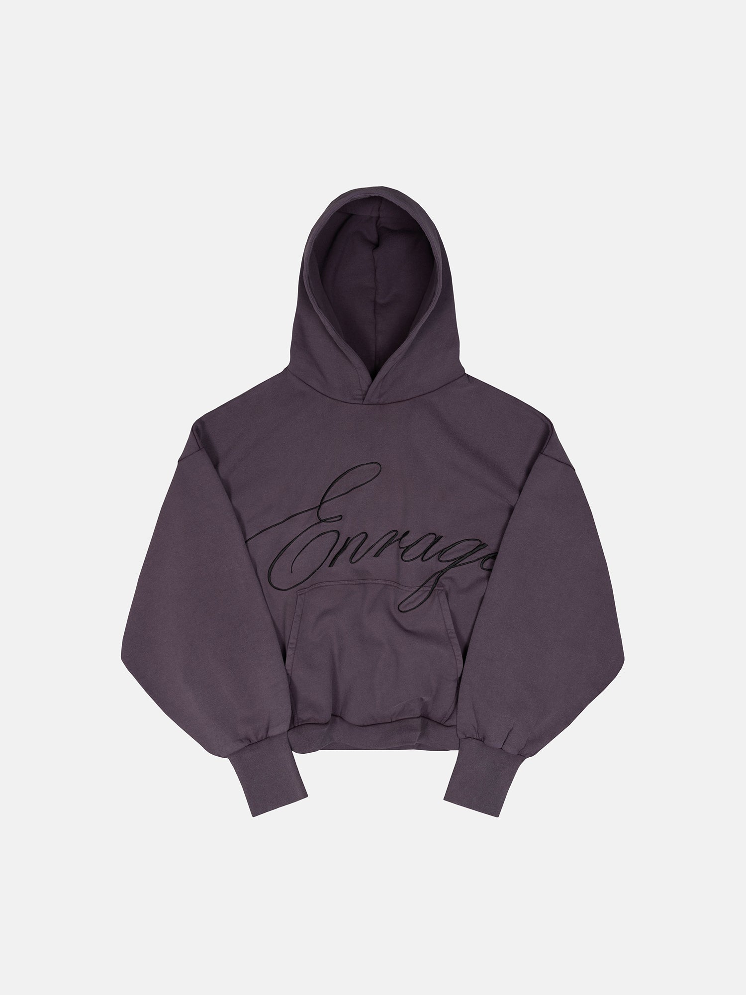 SCRIPT HOODIE - AUBERGINE