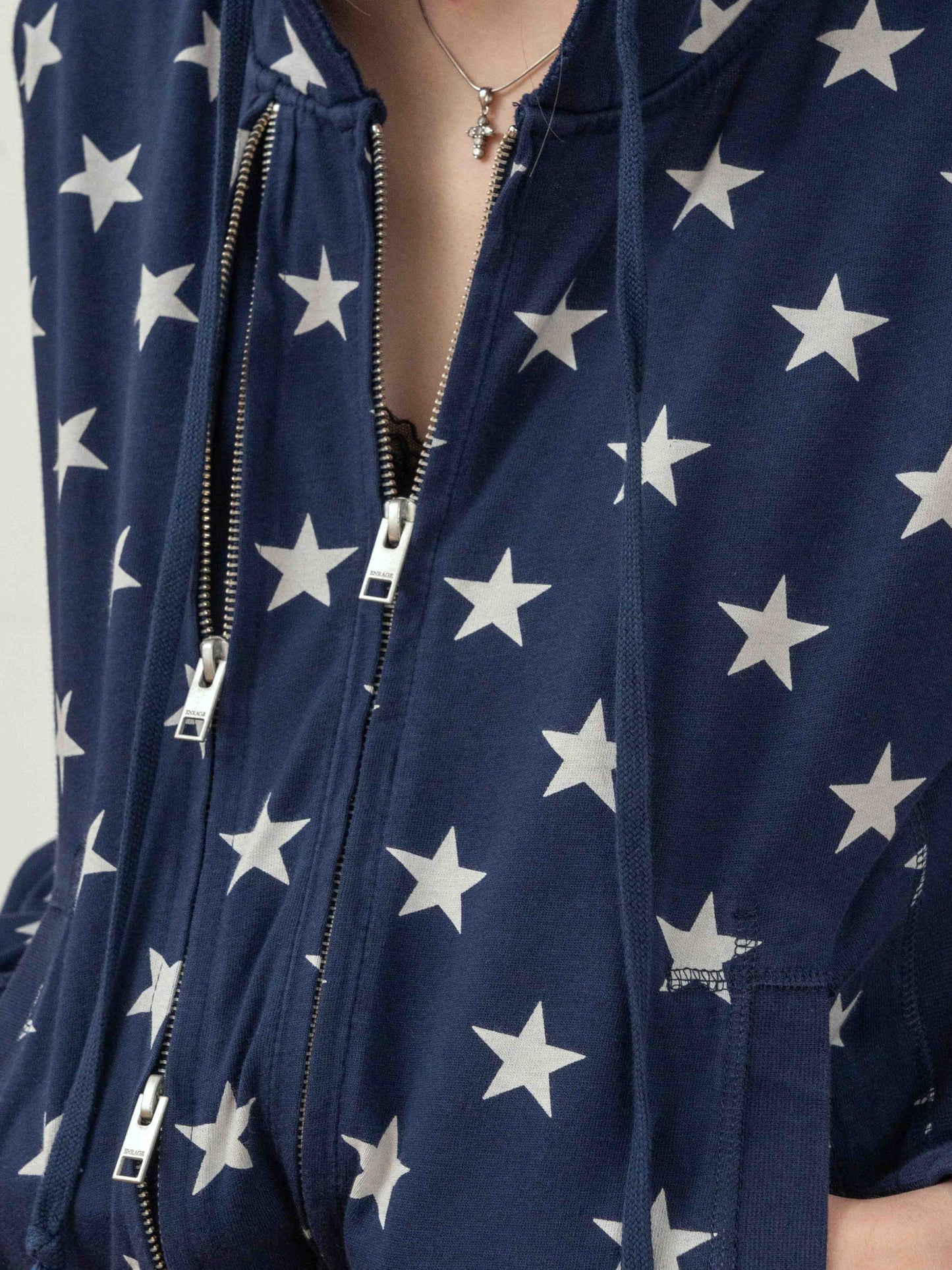SLIM ZIP HOODIE - STARS