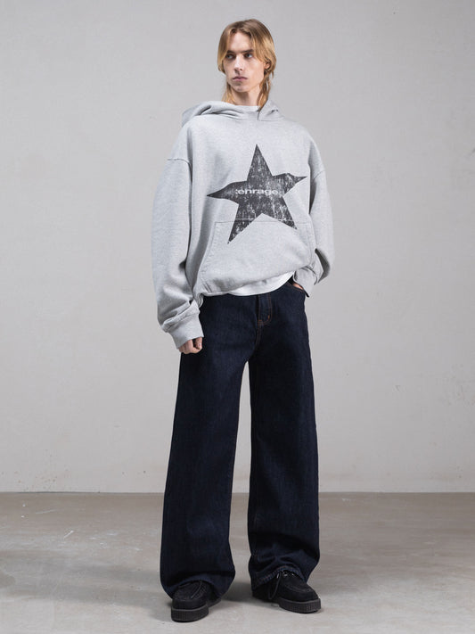 STAR HOODIE - GRAU