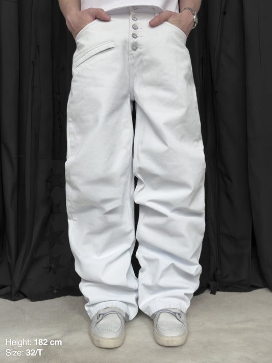 STRAIGHT JEANS - WHITE PAINT