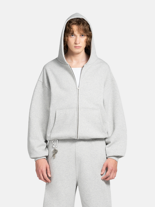 THE BLANC ZIP HOODIE - GRAU
