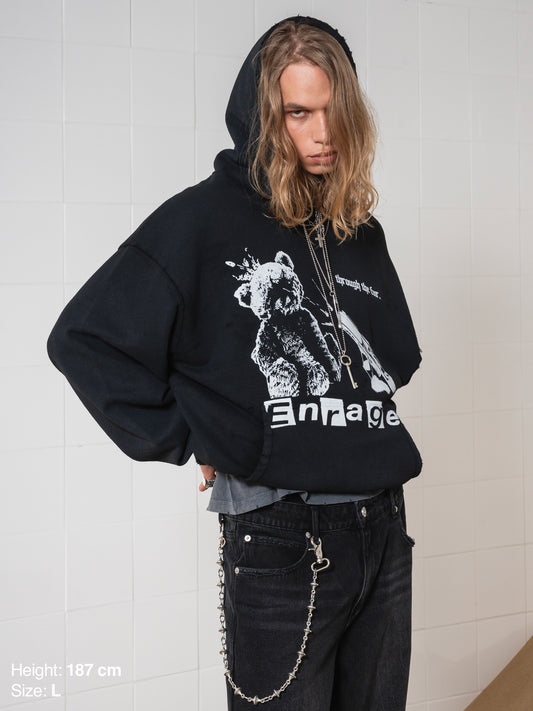 TEDDY HOODIE - VINTAGE BLACK