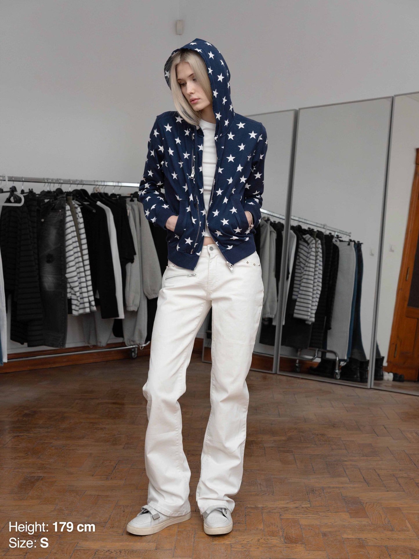 SLIM ZIP HOODIE - STARS