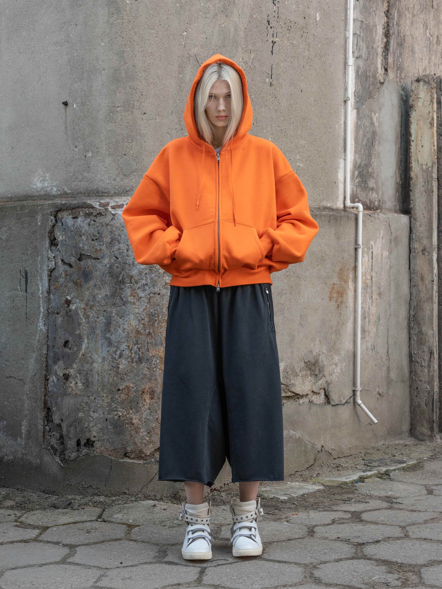 BUBBLE ZIP HOODIE – ORANGE