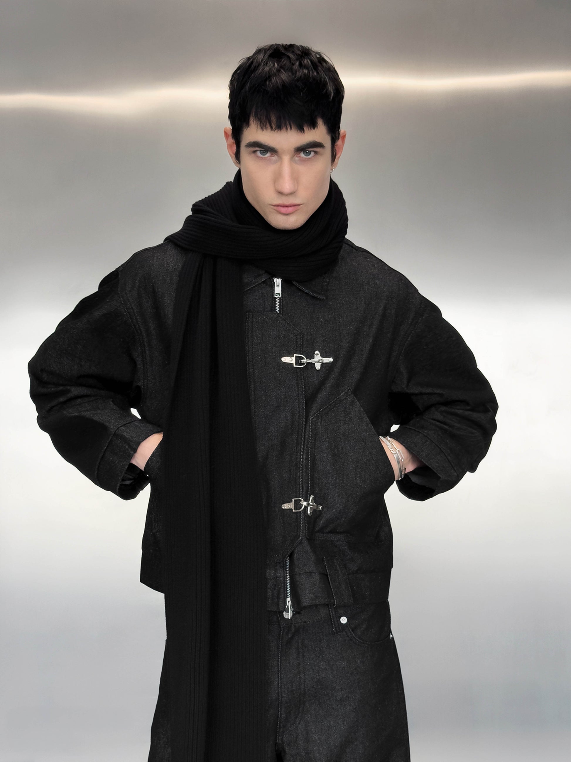 FATIGUE-JACKE – SCHWARZES RAW-DENIM