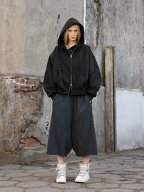 BUBBLE ZIP HOODIE - BLACK
