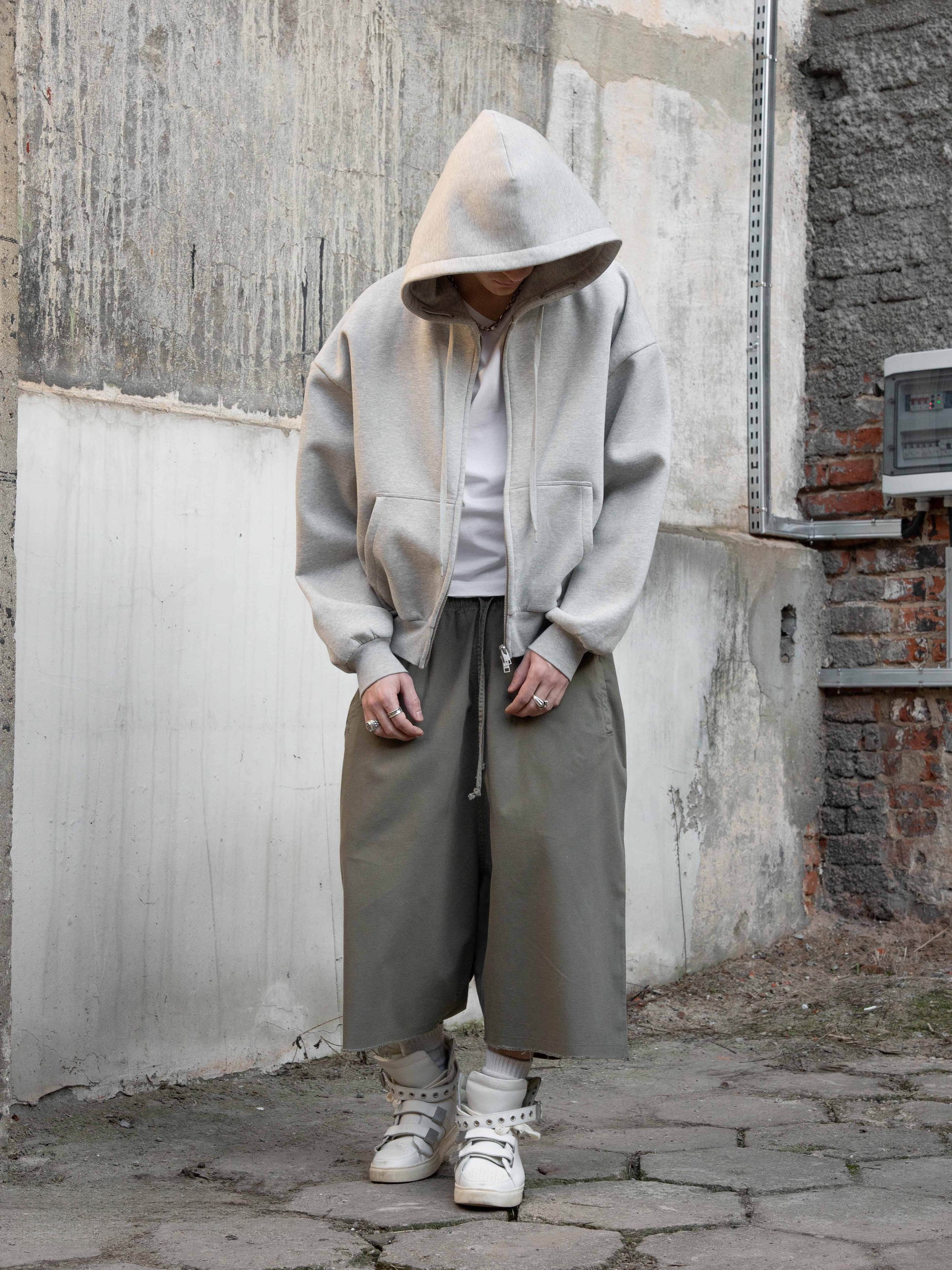 BUBBLE ZIP HOODIE - GRAY